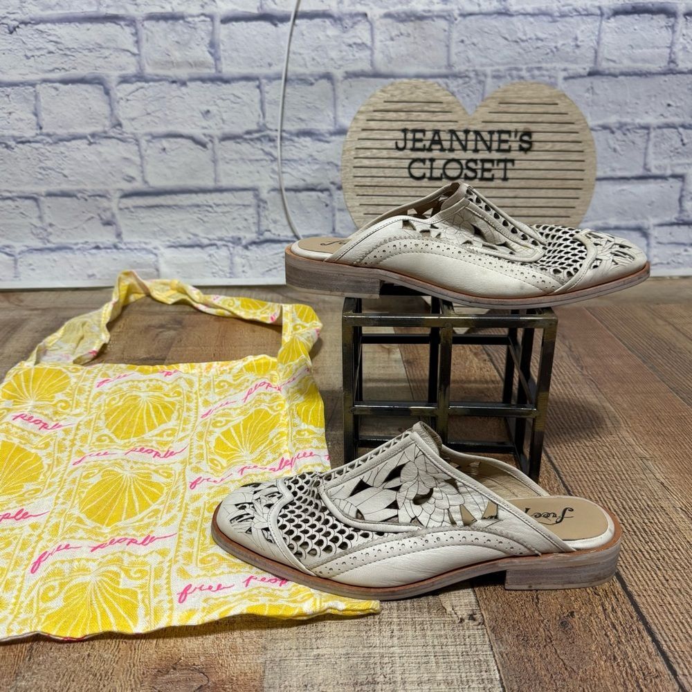 Free People Paramount mules in antique white